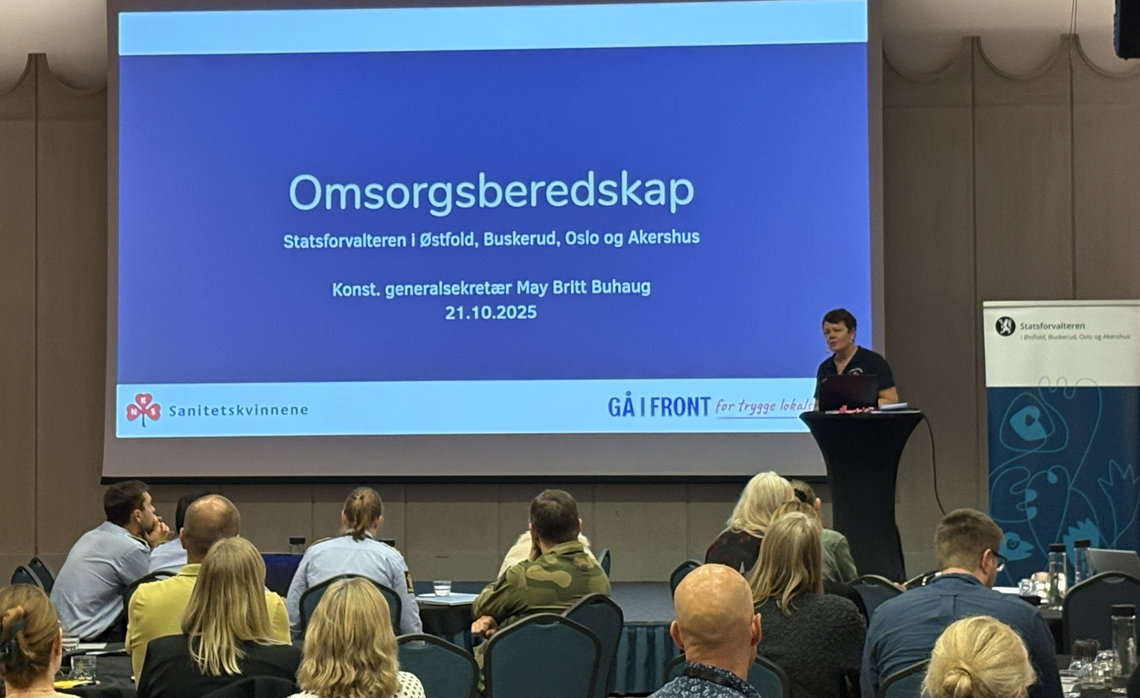 Sanitetskvinnene, May Britt Buhaug snakker om Omsorgsberedskap.