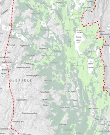 Kartbilde av strenge og lettere restriksjoner. 