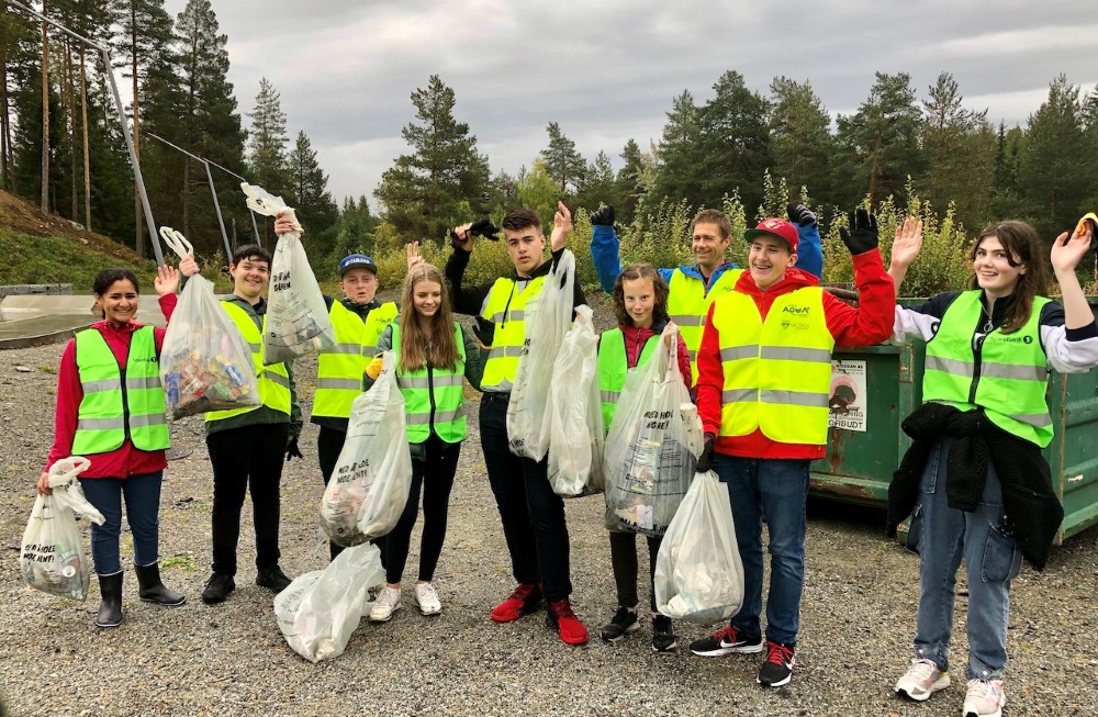 Øystre Slidre ungdomsskole var med under Strandryddeuka i 2020 Foto: Lene Hovi. Øystre Slidre ungdomsskole var med under Strandryddeuka i 2020