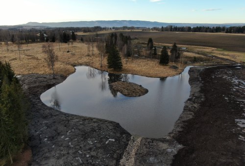 Ny dam i Stange kommune Foto: Knut Dufseth. Ny dam i Stange kommune