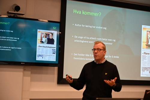 Daglig leder Hik Vegard Herlyng orienterte om Science Park Kongsvinger Foto: Lisbeth B. Huse. Daglig leder Hik Vegard Herlyng orienterte om Science Park Kongsvinger